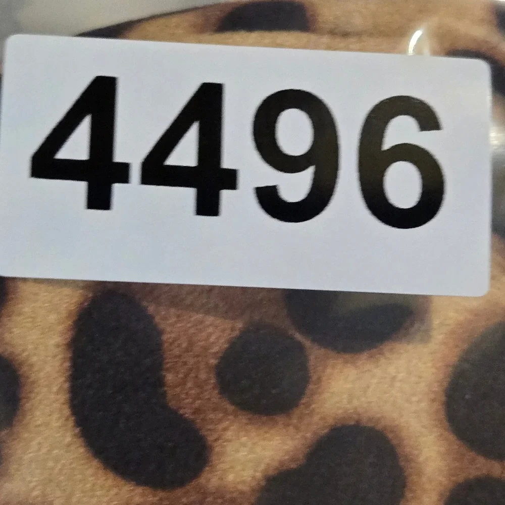 Leopard Print Faux Suede Feel Shoulder Bag Gold Chain Zip Y2K Style